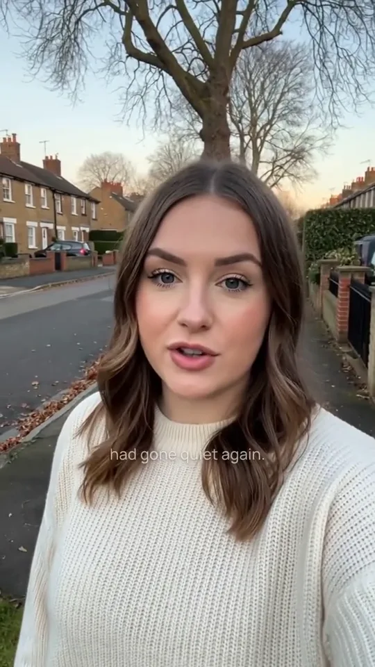 A minimal caption positioned over a vertical outdoor vlog