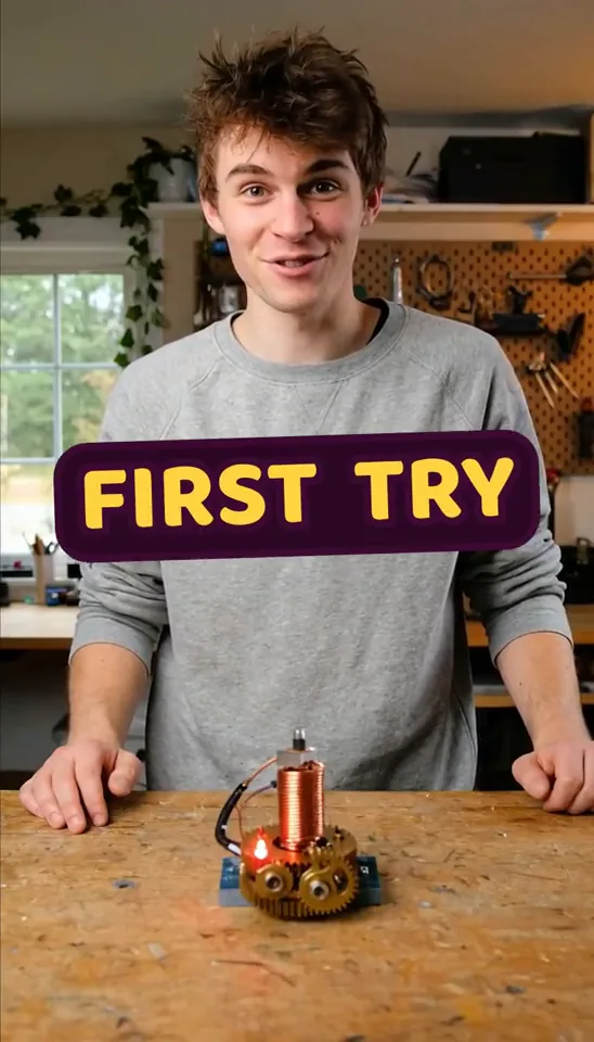 A reaction video with First Try emphasized in a bold caption